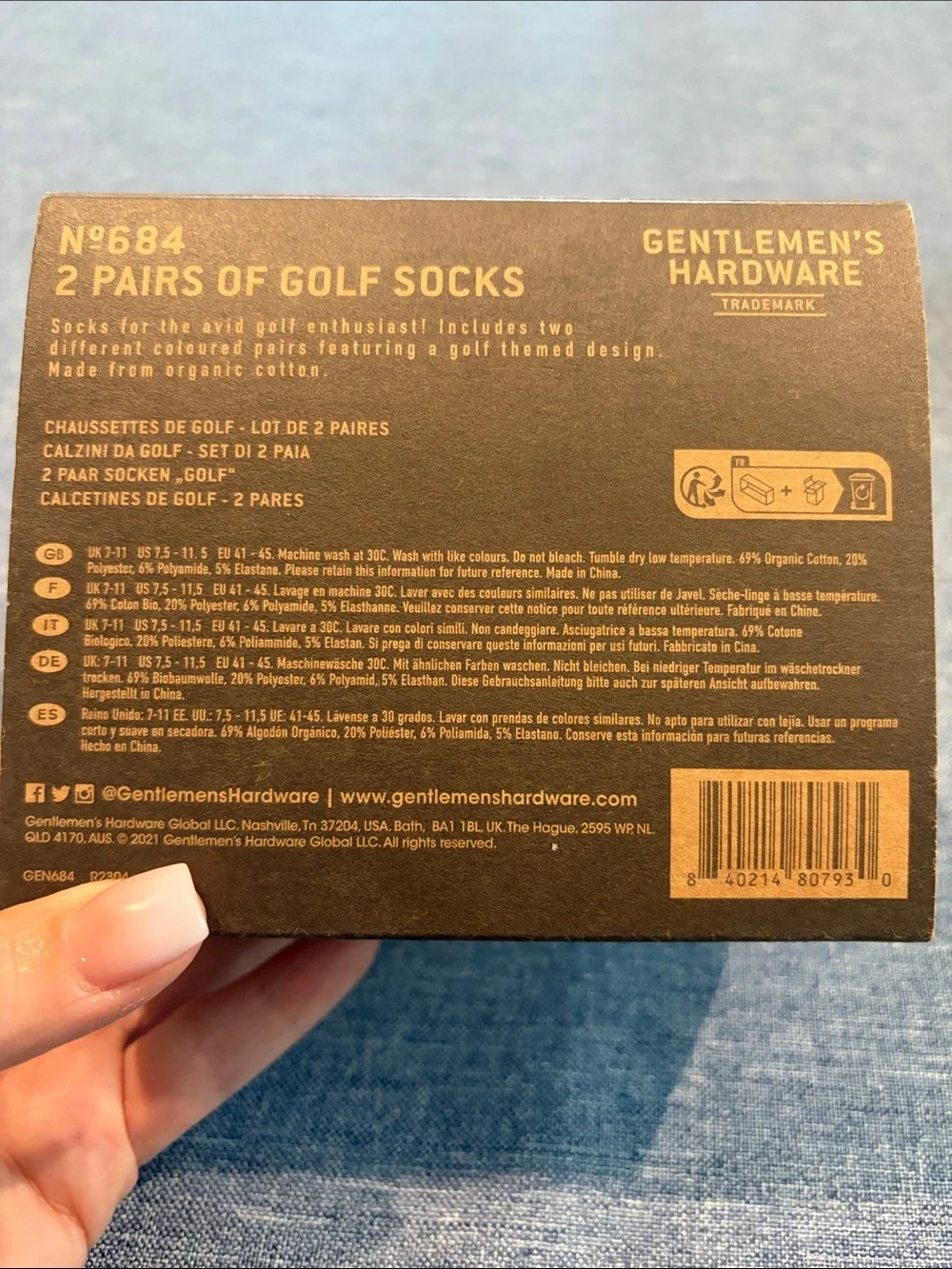 Yellow Golf Socks Gift Set - 2 Pairs